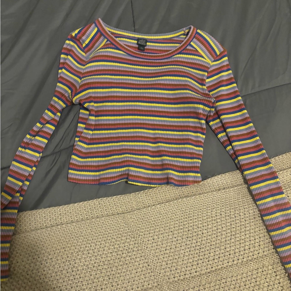 Wild Fable Multicolor Striped Long Sleeve Top